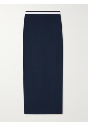 STAUD - Karina Striped Knitted Midi Skirt - Blue - x small,small,medium,large,x large