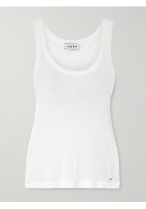 Anine Bing - Brine Ribbed Micro Modal And Cashmere-blend Tank - White - x small,small,medium,large