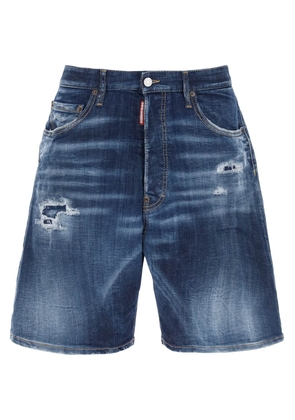 Dsquared2 Loose Shorts In Used Denim