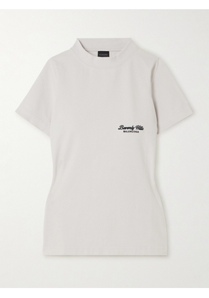 Balenciaga - Embroidered Stretch-cotton T-shirt - White - XS,S,M,L