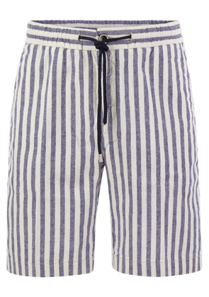 Vilebrequin Striped Cotton And Linen Bermuda Shorts