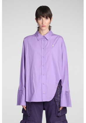 The Attico Diana Shirt In Viola Cotton