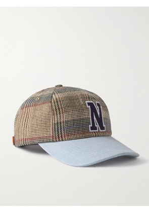 Noah - Logo-Embroidered Checked Linen Baseball Cap - Men - Brown