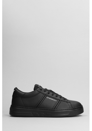 Emporio Armani Sneakers In Black Leather