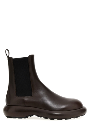 Jil Sander Brown Leather Ankle Boots