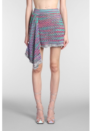 The Attico Multicolor Crochet Mini Skirt