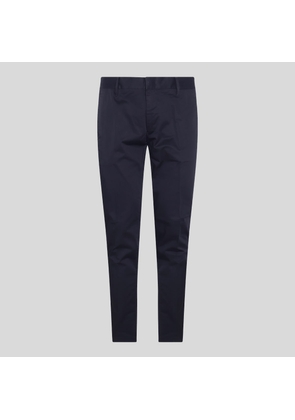 Emporio Armani Blue Navy Cotton Blend Pants