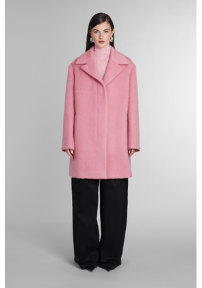 Jil Sander Coat In Rose-Pink Wool