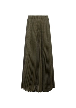 Parosh Green Plum Pleated Long Skirt
