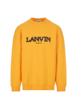 Yellow Sweatshirt With Embroidered Lanvin Curb Logo