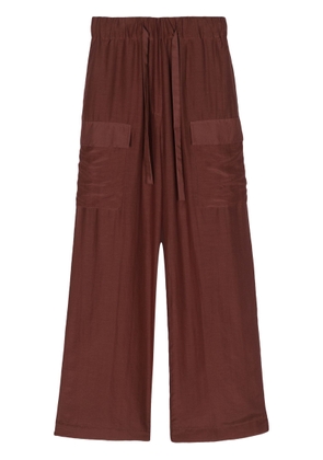 Semicouture Brown Cotton-Silk Blend Trousers