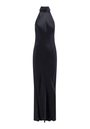 Semicouture Black Silk Satin Flared Dress