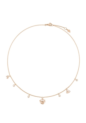 Piaget Rose Gold And Diamond Rose Necklace