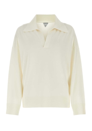 Bottega Veneta Ivory Wool Oversize Polo Shirt