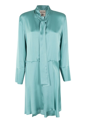 Semicouture Aqua Green Silk Blend Dress