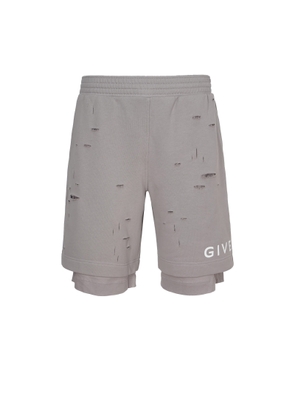 Givenchy Bermuda Shorts In Destroyed-Effect Brushed Fabric