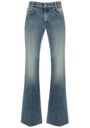Alessandra Rich Flared Jeans With Crystal Rose