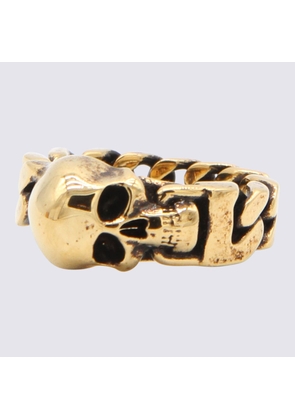 Alexander Mcqueen Gold-Tone Brass Skull Ring