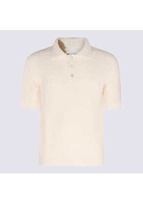 Maison Margiela Cream Cotton Blend Polo Shirt