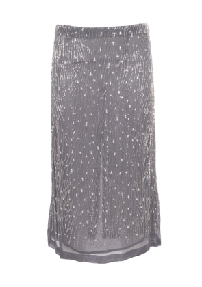 Parosh Gray Skirt With Paillettes