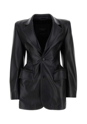 Balenciaga Hourglass Single-Breasted Leather Jacket