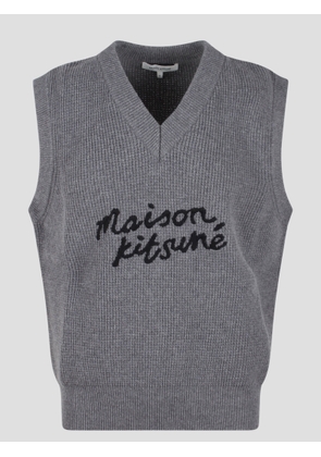 Maison Kitsuné Embroidered Logo Wool Vest