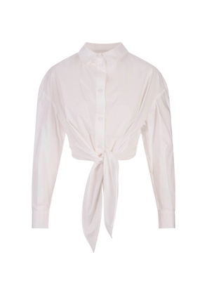 Alessandro Enriquez White Cotton Shirt With Knot