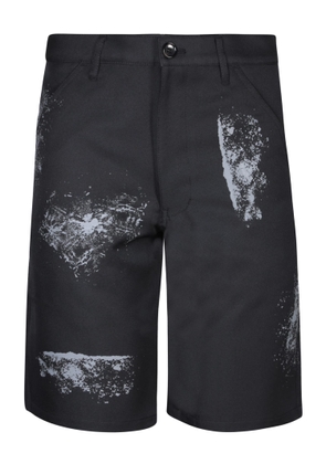 Comme Des Garçons Shirt Hand Print Black Bermuda Shorts