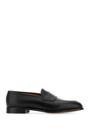 Edward Green Black Leather Piccadilly Loafers
