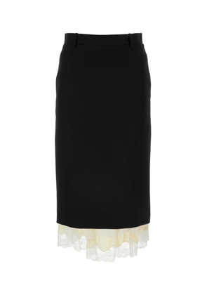 Balenciaga Black Gabardine Skirt