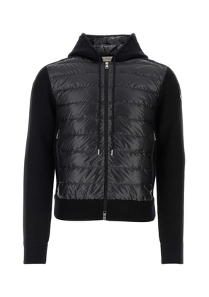 Moncler Black Wool And Polyester Cardigan