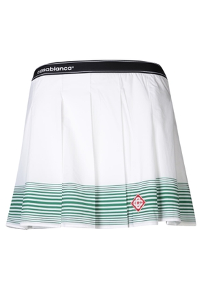 Casablanca White And Green Mini Skirt