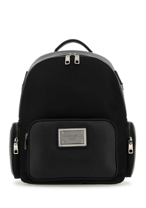Dolce & Gabbana Black Fabric And Leather Backpack