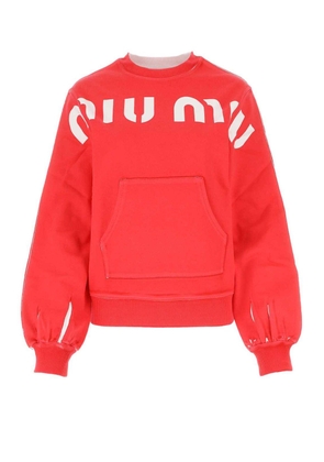 Miu Miu Logo Printed Crewneck Sweatshirt