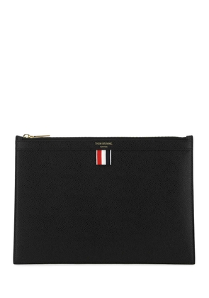 Thom Browne Black Leather Tablet Case