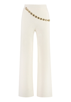 Paco Rabanne White Wide Leg Trousers With Belt