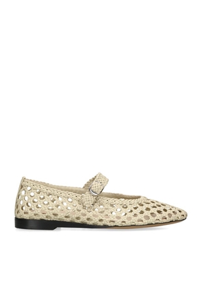 Le Monde Beryl Leather Woven Mary Janes