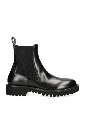 Valentino Garavani Leather Beatle Chelsea Boots