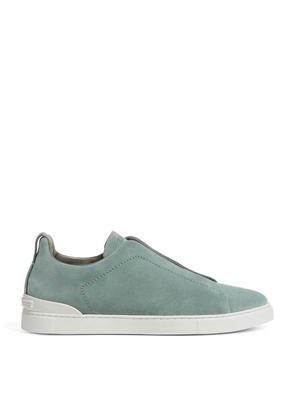 Zegna Suede Triple Stitch Sneakers