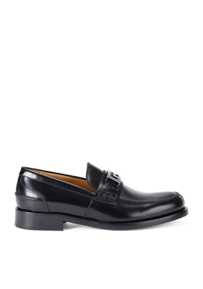 Versace Leather Logo Loafers