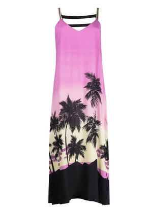Palm Angels sunset-print midi dress - Purple