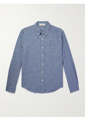 Alex Mill - Button-Down Collar Linen and Cotton-Blend Chambray Shirt - Men - Blue - XS