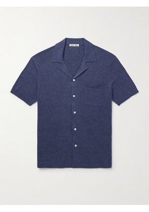 Alex Mill - Aldrich Camp-Collar Cotton and Linen-Blend Shirt - Men - Blue - XS