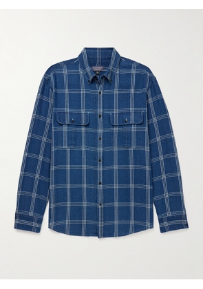 Club Monaco - Button-Down Collar Checked Indigo-Dyed Cotton Shirt Jacket - Men - Blue - XS