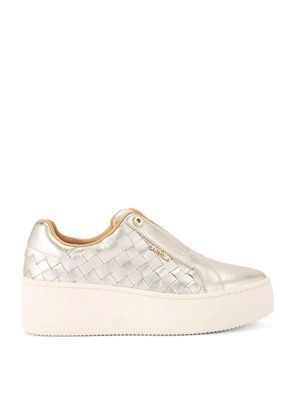 Carvela Woven Leather Connected Laceless Sneakers