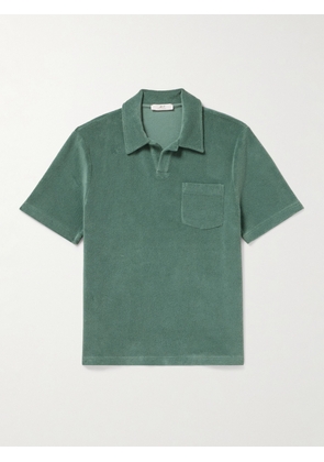 Mr P. - Organic Cotton-Terry Polo Shirt - Men - Green - XS