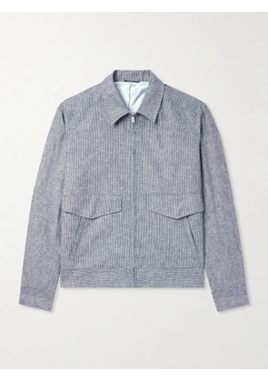 Richard James - Striped Linen and Cotton-Blend Blouson Jacket - Men - Gray - S