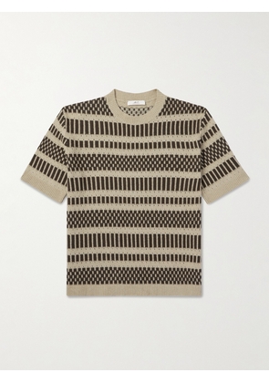 Mr P. - Striped Terry T-Shirt - Men - Neutrals - XS