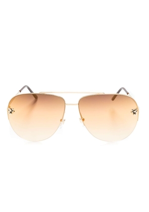 Cartier Eyewear Panthère pilot-frame sunglasses - Gold