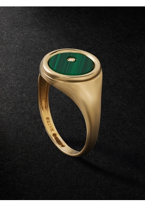 Mateo - Gold, Malachite and Diamond Signet Ring - Men - Gold - 61